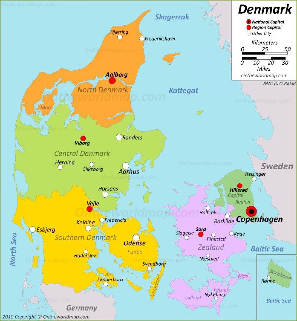 Mapa stolicy Danii
