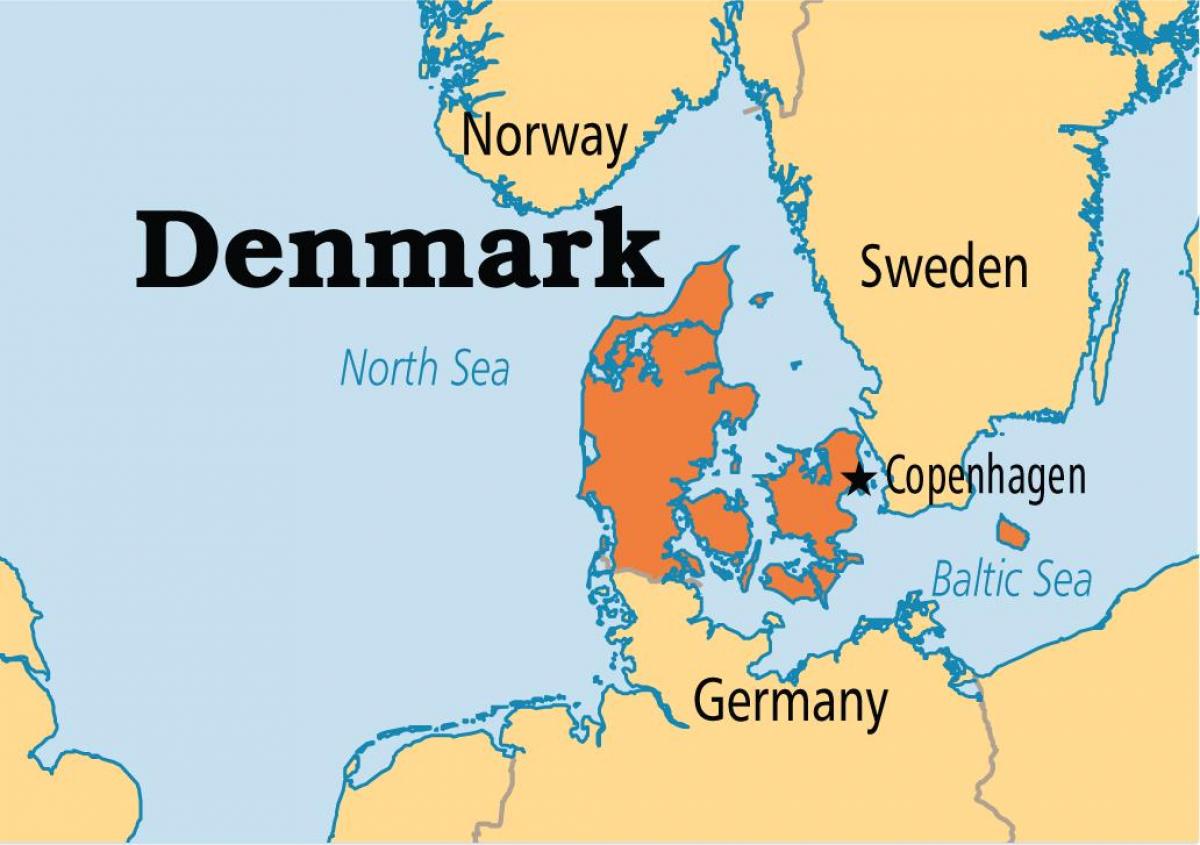 Mapa Danii i krajów graniczących